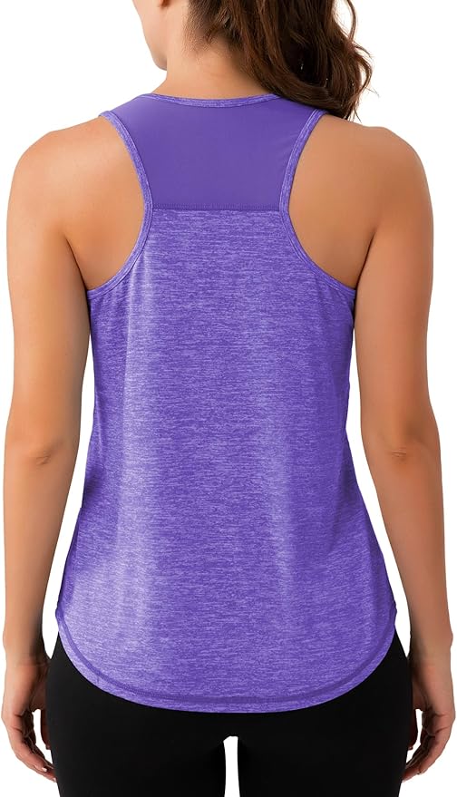 Aeuui Womens Workout Tops Sleeveless Racerback Tank Tops Mesh Yoga Athletic Running Shirts Gym Clothes for Women