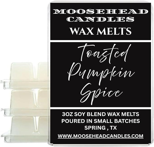 Toasted Pumpkin Spice Wax Melts – 4 Pack | Strong, Long-Lasting Fall Home Fragrance | Hand-Poured Soy Blend | Notes of Toasted Pumpkin, Warm Spices & Vanilla | Halloween Décor | Moosehead Candles