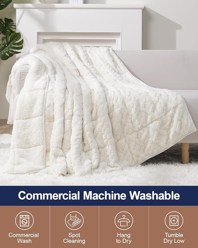Super Fuzzy Soft Sherpa Fleece Weighted Blanket, 20 lbs Dual Sided Fluffy Heavy Weighted Blankets for Adults - No Bunching with Double Layers of Soft Inner Lining (60"x 80", 20 Pounds)