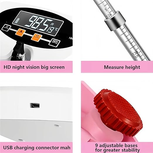 Assist The Elderly in Measuring Weight gain While Standing, with an Electronic Scale with armrests, Suitable for use in clinics, Hospitals, Schools, Nursing Homes (Pink)