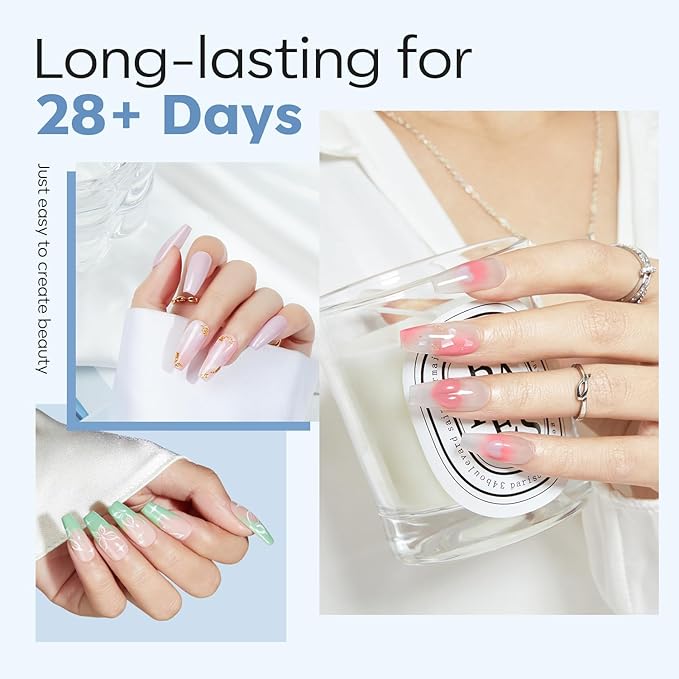 modelones Medium Coffin Nail Tips, Pre-shaped Soft Gel Tips Fake Nails False Acrylic Clear Full Cover Press on Extension Kit Gel Manicure DIY at Home 216PCS 12Sizes