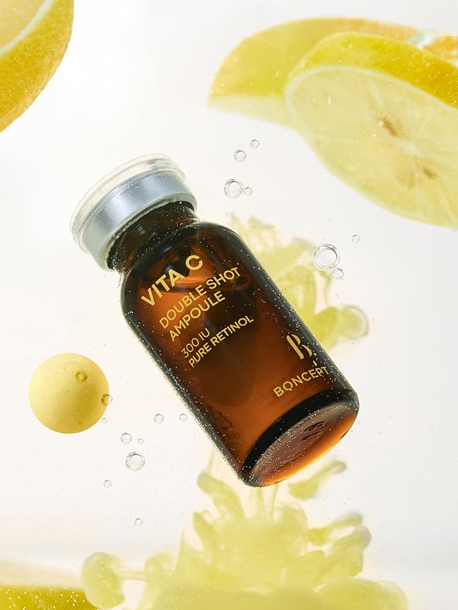 VITA C Capsule Double Shot Ampoule Kit-Korean VitaC Retinol Facial Serum for Dark Spots Uneven Skin Tone, K-beauty Skin Care, 10ml, 0.33 fl. oz.