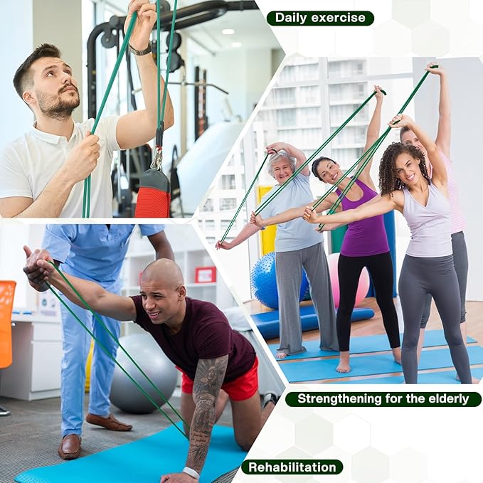 1 Roll Resistance Tubes Latex Elastic Tubing 50ft Exercise Bands Exercise Tubing for Physical Therapy, Lower Pilates, at Home Workouts, Rehab Core Exercise