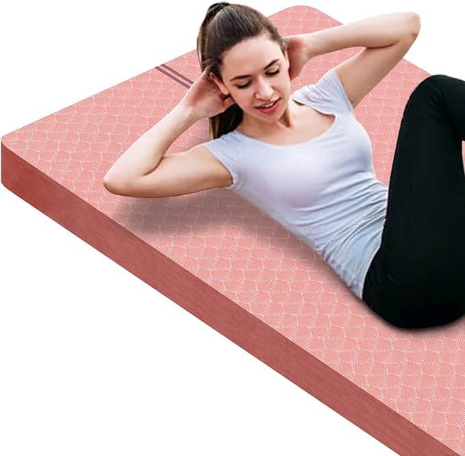 nuveti Large Exercise Mat - 15mm/20mm/30mm Thick Yoga Mat | Workout Mat for Fitness, Yoga, Pilates, Stretching & Floor Exercises for Women & Men with Free Carrying Bag