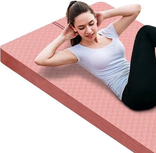 nuveti Large Exercise Mat - 15mm/20mm/30mm Thick Yoga Mat | Workout Mat for Fitness, Yoga, Pilates, Stretching & Floor Exercises for Women & Men with Free Carrying Bag