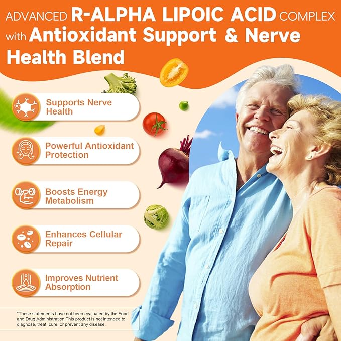 (2 Packs) R Alpha Lipoic Acid 600mg - ALA Supplement Capsules for Neuropathy Support Supplement Antioxidant, Nerve Health, Liver Detox, Metabolism and Cell Energy, Anti-Aging, Non-GMO, Gluten Free