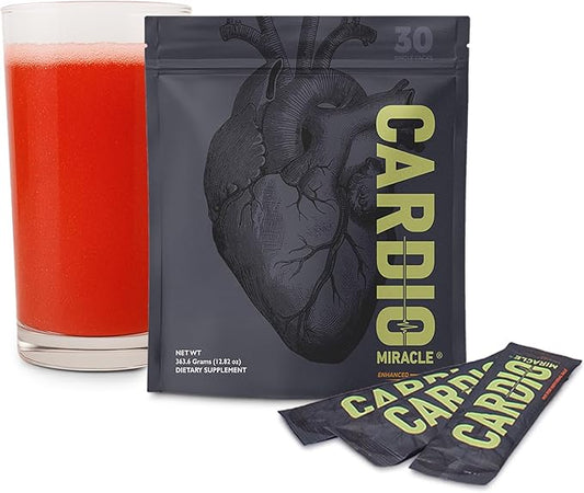 Cardio Miracle Nitric Oxide Supplement with Super Beets 30-Pack Stick - Beet Root Powder with L-Arginine to Support Circulation, Blood Flow, Energy, Endurance, Stamina & Heart Health for Men and Women