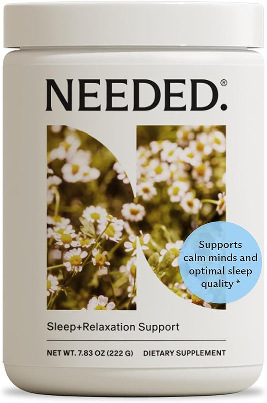 Needed. Sleep and Relaxation Support - Chamomile Powder for Relaxation and Magnesium Powder for Sleep Support, Safe and Effective Nutrients & Botanical Blend for Calm Sleep Supplement - 30-Day Supply