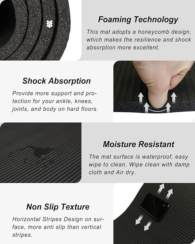 Large Yoga Mat 78"x 51" 20mm/15mm/10mm Thick Workout Mats for Home Gym, Extra Wide Workout for Women Men Gym Flooring Exercises