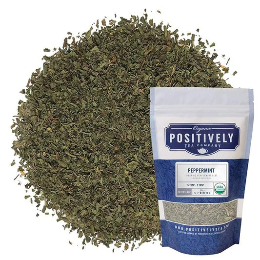 Organic Positively Tea Company, Peppermint Leaf, Herbal Tea, Loose Leaf, 4 Ounce