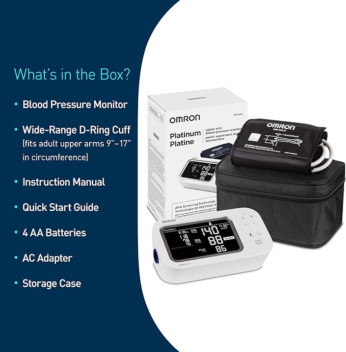 OMRON Platinum Blood Pressure Monitor for Home Use & Upper Arm Blood Pressure Cuff - #1 Doctor & Pharmacist Recommended Brand - Clinically Validated - AFib Detection - Connect App
