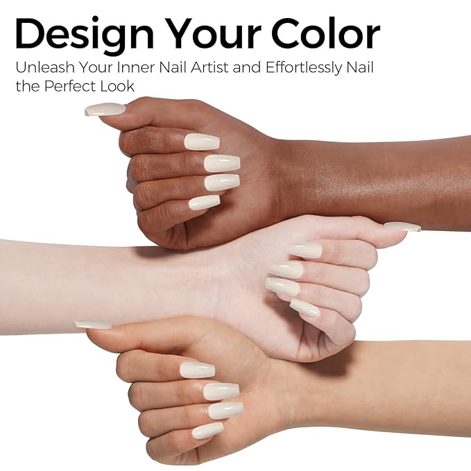 TOMICCA Milky White Gel Polish, Light Pink Gel Polish, Nude Nail Polish Gel, Bubble Bath Gel Nail Art Manicure Salon DIY