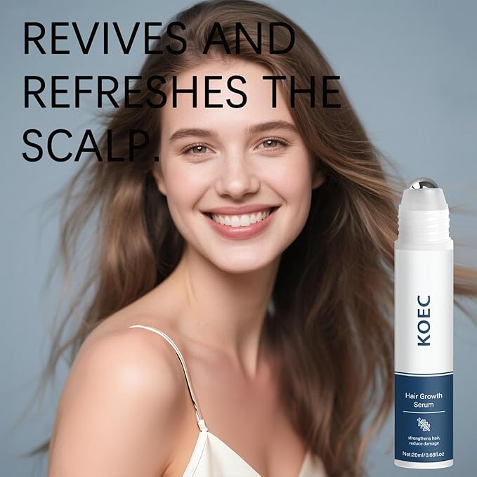 Hair Growth Essence Roll-On Bottle – 3% Rosemary, 3% Redensyl, and 2% Anagain – Lightweight, non-greasy scalp essence, free of preservatives and sulfates – Suitable for both men and women (1)