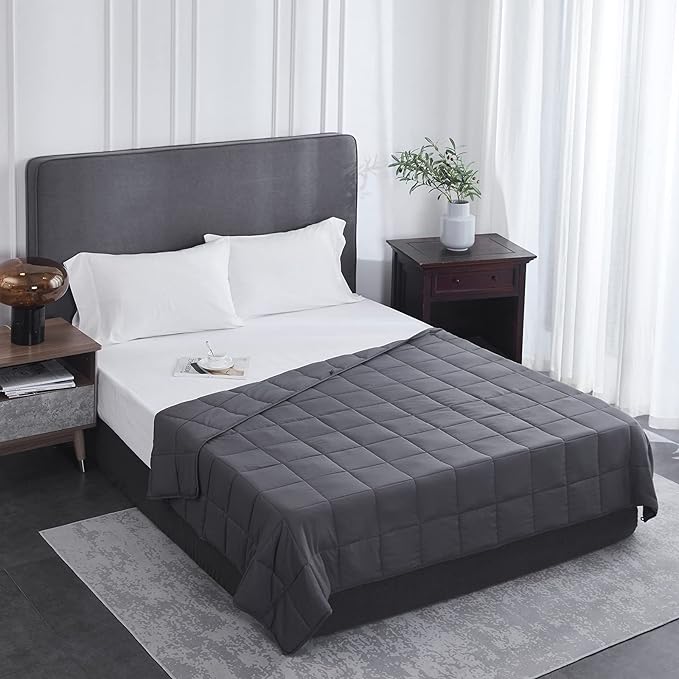 Weighted Blanket 17lbs 60"x80" Cooling Breathable Heavy Blanket Microfiber Material with Glass Beads for Adult All-Season Summer Fall Winter Soft Thick Comfort