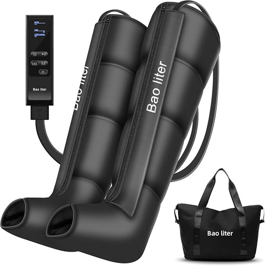 Leg Air Massager for Circulation & Pain Relief-Advanced 4D Sequential Compression for Foot & Calf (No Heat), Air Compression Recovery System, Professional Sequential Device,9 Intensities 6 Modes