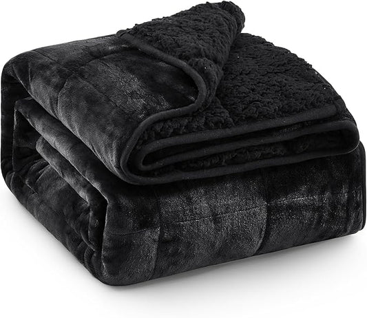 Super Fuzzy Soft Sherpa Fleece Weighted Blanket, 25 lbs Dual Sided Fluffy Heavy Weighted Blankets for Adults - No Bunching with Double Layers of Soft Inner Lining (60"x 80", 25 Pounds)