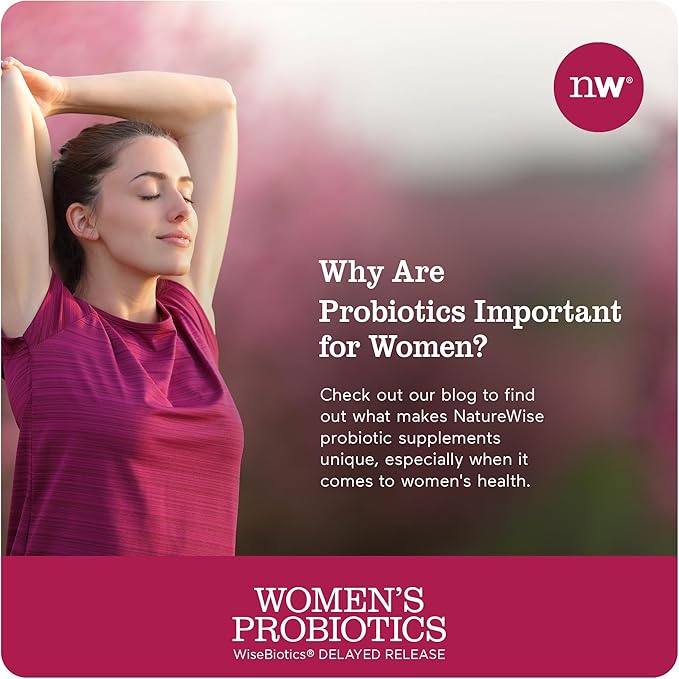 NatureWise Probiotics for Women + Organic Prebiotics D-Mannose & Cranberry - Vaginal Probiotics for PH Balance, Digestive & Urinary Tract - 18 Strains, 20 Billion CFU - 60 Capsules[60-Day Supply]