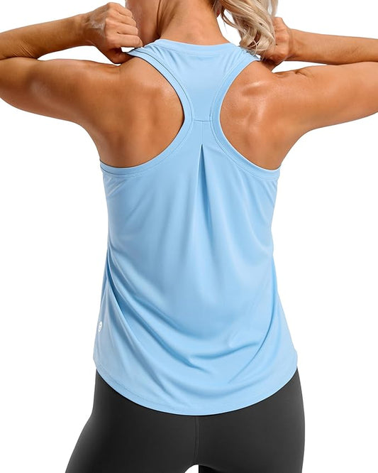 G Gradual Women's Workout Tank Tops Racerback Athletic Yoga Tops Loose Fit Sleeveless Running Gym Sports Shirts for Women