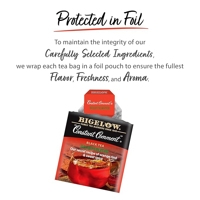 Bigelow Decaffeinated Constant Comment Black Tea Bags, 20 Count Box (Pack of 6) Decaf Black Tea, 120 Tea Bags Total