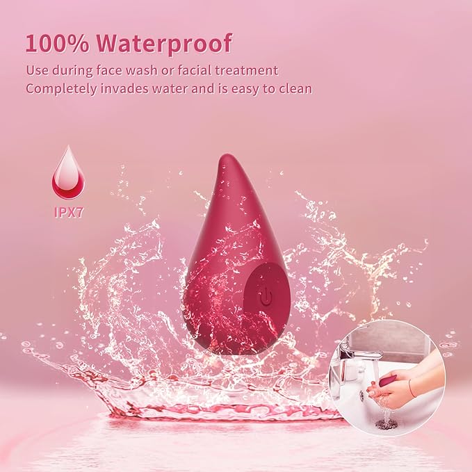 Mini Portable Facial & Eye Skin Care Tools - Skin Activated Handheld Cordless Vibration Massager,for Relieving Dark Circles,Eye Bags,and Fine Lines,Improves Facial Skin Laxity and Aging - Red