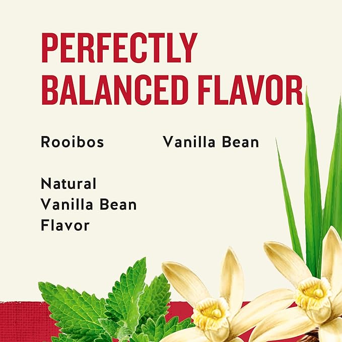 Celestial Seasonings Rooibos Madagascar Vanilla Herbal Tea, Caffeine Free, 20 Tea Bags Box (Pack of 6)