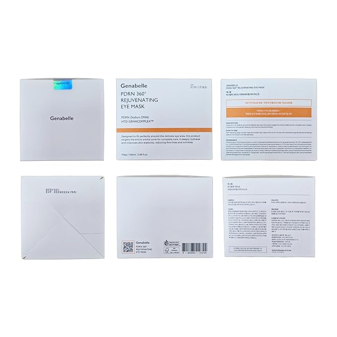 Genabelle PDRN 360° Rejuvenating Eye Mask – Full Eye Area Care for Hydration, Firming & Elasticity with PDRN & Peptides – Targets Dark Circles, Puffiness & Fine Lines – 3.38 fl oz.