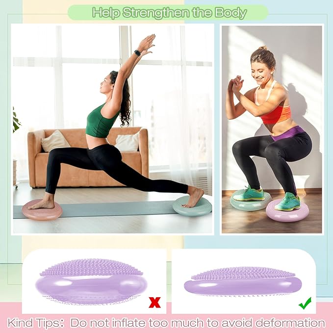 Amylove 13 Pcs Wiggle Seat Inflated Wobble Cushion for Sensory Kid 13 Inch Balance Disc Kids Flexible Seating Exercise Sensory Pad Chair Cushion for Classroom Office School