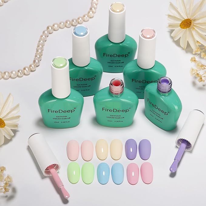 6 Colors Hema Free Macaron Gel Polish Pastel Pink Blue Yellow Green Purple Long Lasting Removable Summer Nail DIY Gift