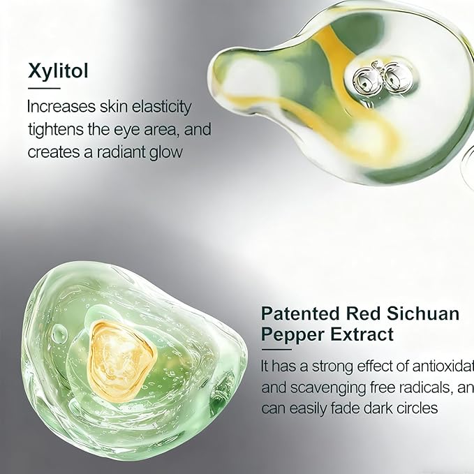 PORCOPE Eye Cream for Dark Circles and Puffiness, Anti-Aging and Fine Lines, with Electric Massage Head to Massage and Moisturize the Eye Area (0.7 fl oz/20g)