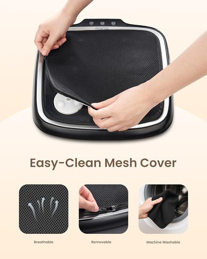 RENPHO Shiatsu Foot Massager with Heat, Plantar Fasciitis Relief Heated Foot Massager for Muscle Relaxation, Foot and Calf Massager, Deep Kneading Massage for Feet and Legs, Fits up to Size 14 Feet