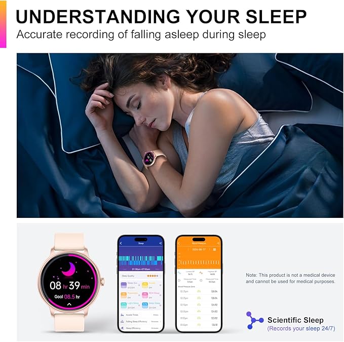 Smart Watch, 1.43'' AMOLED Smart Watches for Men Women (Answer/Make Call), Fitness Tracker with Heart Rate/Sleep Monitor, IP68 Waterproof Activity Tracker, Pedometer for Android iOS