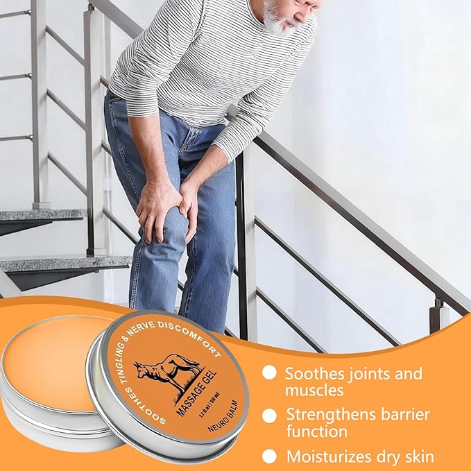 2pcs Therawolf Neuro Balm,Joint Care Soothing Cream, Herbal Body Cooling Soothing Ointment, Natural Joint Care Massage Cream