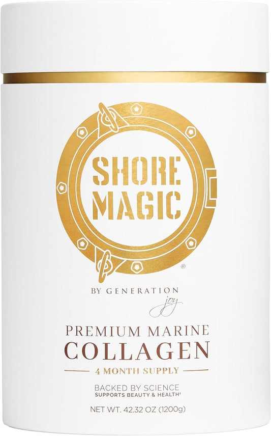 Premium Marine Collagen Powder Types I-IV | Wild Fish-Sourced, Hydrolyzed, Unflavored & Odorless | 9g Protein Per Serving – Supports Skin, Hair, Nails, Joints & Bones | 4-Month Supply