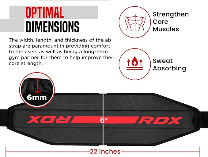 RDX AB Straps for Pull Up Bar Hanging (Pair), Maya Hide Leather, Abdominal Muscle Building Padded Arm Support Slings with D-Ring Strap, Leg Raise Exercise Fitness Workout Strength Training, Men Women
