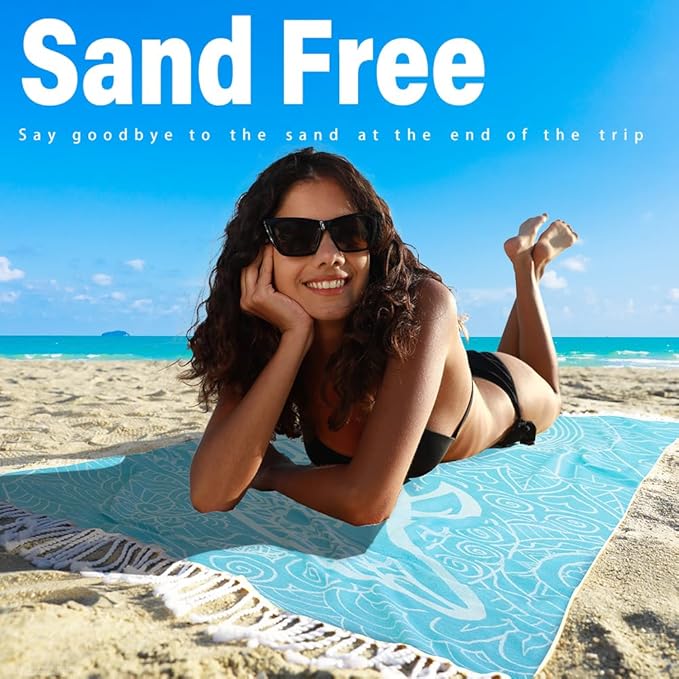 6 Pack Turkish Beach Towel Quick Dry Absorbent Cotton Lightweight Thin Bathroom Bath Pool Swim Towels Extra Large Oversized Sand Free Beach Accessories Essentials Stuff Cloud Adults Gift