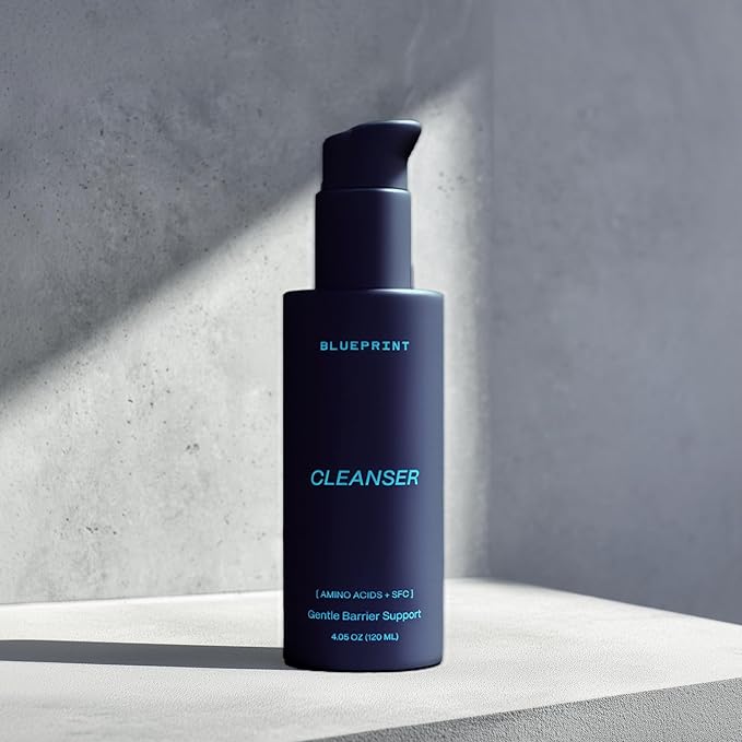 Blueprint Bryan Johnson Gentle Facial Cleanser with SFC & Hyaluronic Acid – Age-Defying Gel Cleanser for Firm, Balanced & Hydrated Skin – Vegan • Fragrance-Free