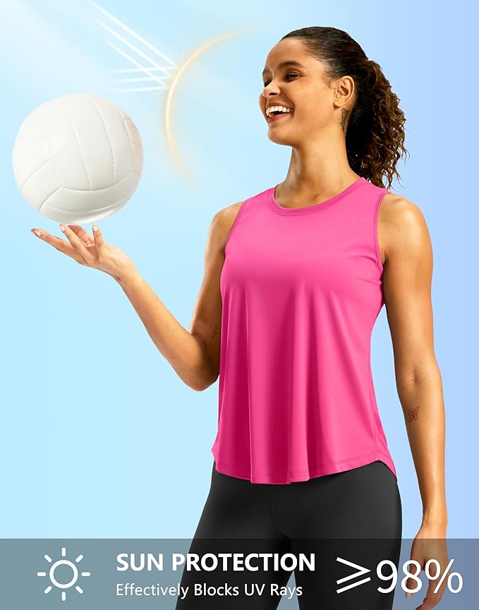 G Gradual Workout Tank Top for Women Sleeveless Athletic Yoga Tops High Neck Quick Dry Running Tennis Sports Shirts for Women