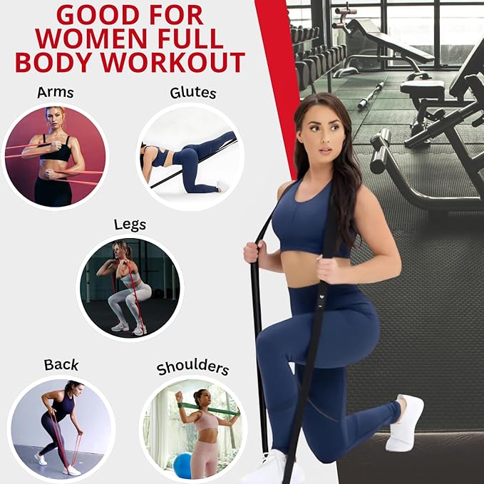 Resistance Bands Set for Men & Women - Best Choice for Full Body Training, Pull up Exercise & All Kinds of Working Out. Perfect Band for Physical Strength, Rehab Recovery Therapy
