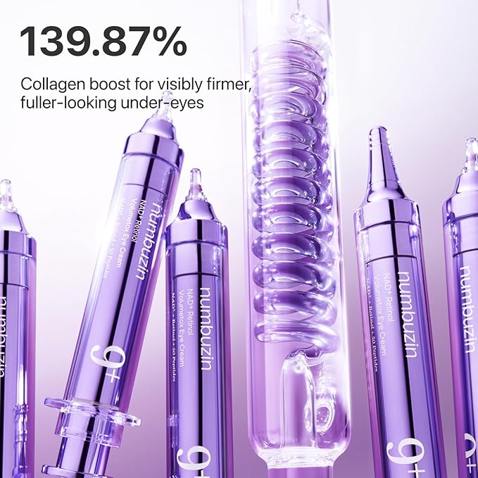 numbuzin No.9 Eye Cream | NAD+ Retinol Volumetox Eye Cream | Firming, Wrinkles, Fine Lines, Dark Circles, Depuff | Retinol, Peptides, Niacinamide | Restores Radiance for Undereyes | 0.33 fl. oz.