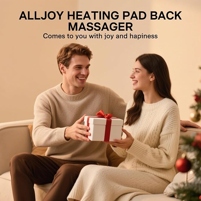ALLJOY 67" Heating Pad for Back Pain Relief FSA Eligible HSA, Plug-in Lower Back Massager with 3 Heat 5 Vibration Back Lumbar Support Wearable Heating Pad for Cramps, Christmas Gifts for Women Men