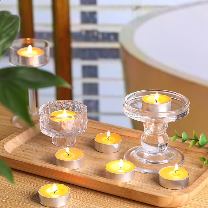 50 Packs Beeswax Tealight Candles, Pure Beeswax Tea Lights Candle, Natural Organic Tealights Candles Unscented Smokeless Clean Burning with 4 Hour Burn Time