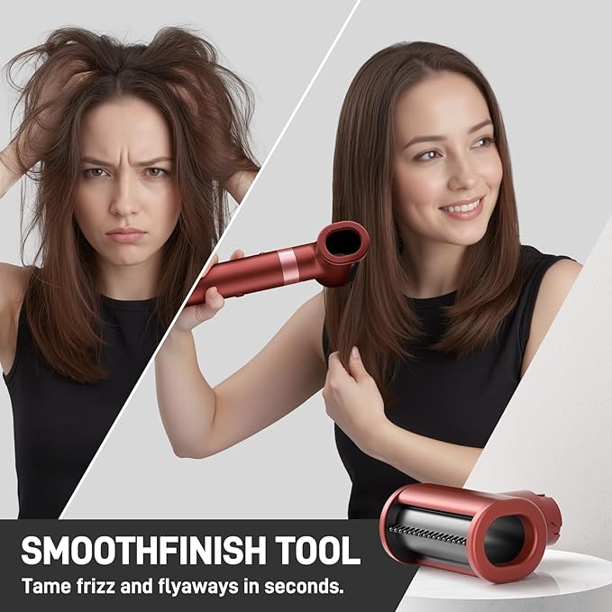 5 in 1 High-Speed Hot Air Styler - Professional Frizz-Free Hair Dryer Brush, Fast Drying Hair Dryer, No Heat Damage Air Styler Wrap - Curl, Volumize, Straighten with Travel Bag