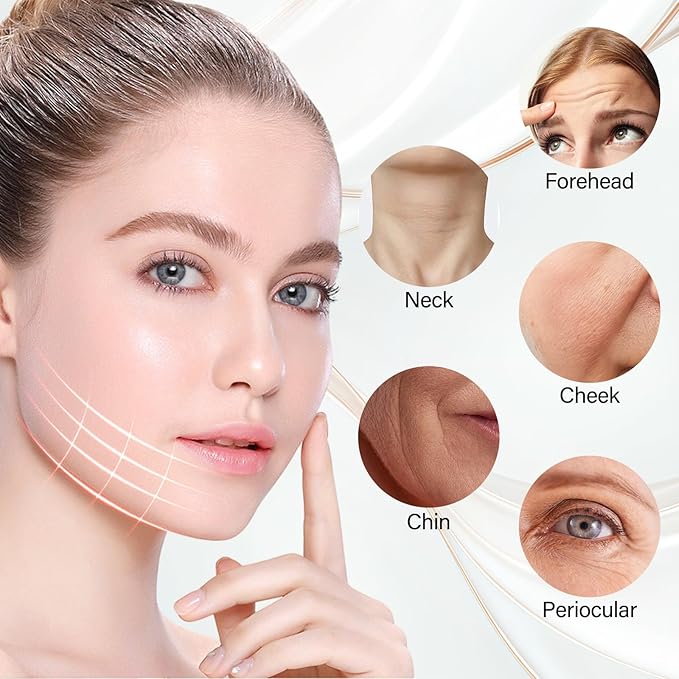 Neck&Face Massager with 7 Colors-Multi-Functional Skincare Tool,Home Beauty Device for Wrinkles&Relaxation (Black)