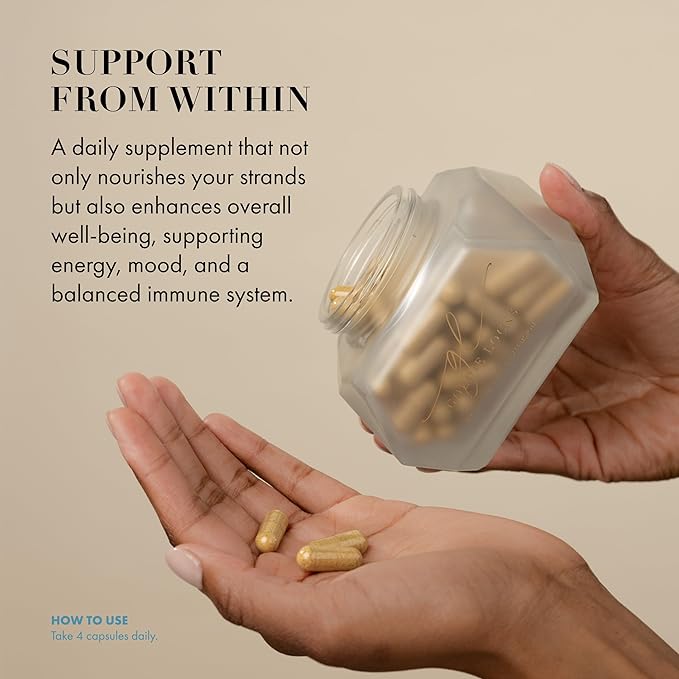 Goldie Locks Hair Growth Supplements Refill - Original Formula - Supports Hair, Skin, Nails & Joints - with Biotin, Multi-Collagen, Zinc & Adaptogenic Herbs - Daily Beauty Supplement - 120 Count