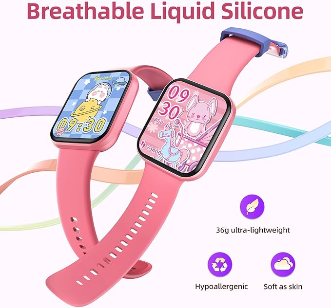 Parsonver Kids Smart Watch with Parent-Child Task & Reward System, Fun Fitness Tracker with 20 Sports Modes, Heart Rate & Sleep Monitor, IP68 Waterproof, Great Birthday Gifts for Boys Girls 5-16, Pink