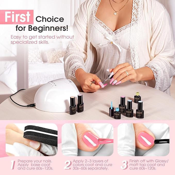 ROSALIND Jelly Gel Polish - 12 Colors Clear Translucent Gel Nail Polish Set Sheer Transparent Effect Soak Off UV Set Summer Nail Art Collection Manicure Gift for Women