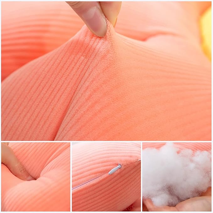 Flower Shaped Throw Pillow - 21 Inch Soft Seating Cushion for Floor, Bedroom, Sofa, Bed, Reading - Plush Room Decor (Pink)