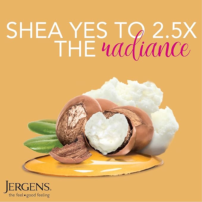 Jergens Shea Butter Hand and Body Lotion, Deep Conditioning Moisturizer, 3X More Radiant Skin, with Pure Shea Butter, Dermatologist Tested, 26.5 oz, 6 Pack