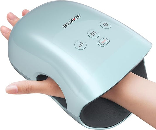 CINCOM Hand Massager - Cordless Hand Massager with Heat and Compression for Arthritis and Carpal Tunnel, Gifts for Women (Blue)
