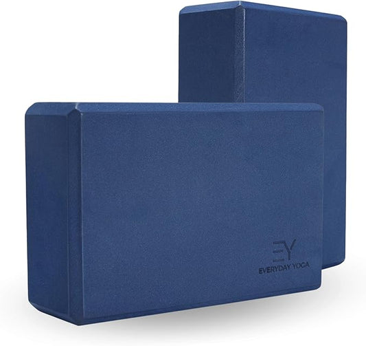 Everyday Yoga Foam Block and Yoga Strap Set, Soft Non-Slip Surface for Stability, Balance, and Deepen Stretches - Ideal for Yoga, Pilates, and Meditation Accessories